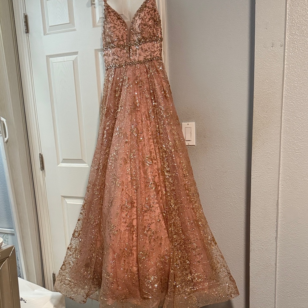 Elegant Pink Sequin Gown